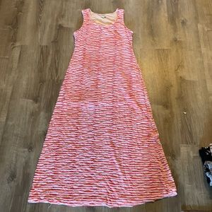 Pink and white dress